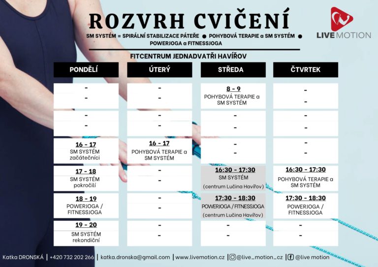 ROZVRH SKUPINOVÝCH LEKCÍ LIVE MOTION